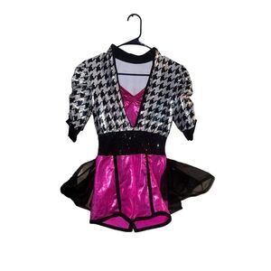 Dansco adult small dance jazz tap disco 80’s houndstooth costume